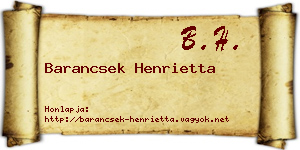 Barancsek Henrietta névjegykártya
